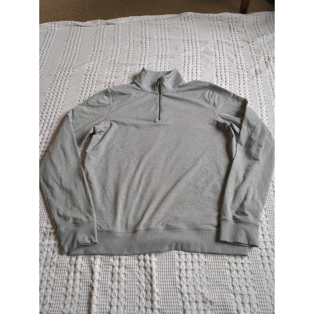Vuori Coronado Half Zip Pullover Mock Neck Sweatshirt Medium Heathered Gray V253